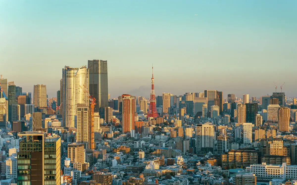 Tokyo skyline with Tokyo Tower in Japan